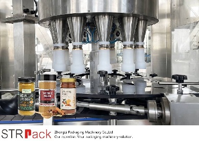 خط تعبئة وتغطية أوتوماتيكي دوار ذو 12 رأسًا للمساحيق والحبيبات الدقيقة